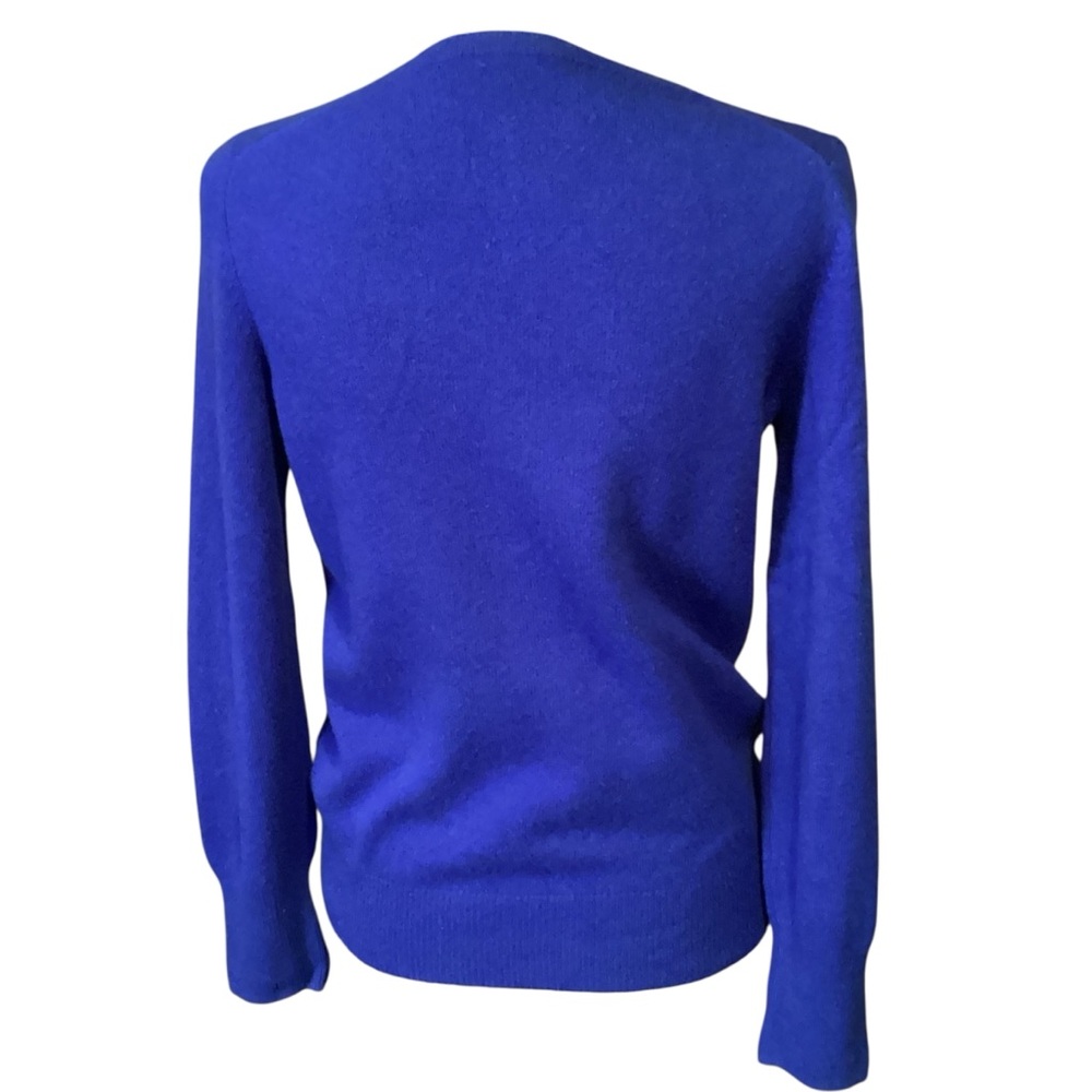 Halogen Royal‎ Blue V Neck 100% Cashmere Pullover Sweater Large - Picture 5 of 9